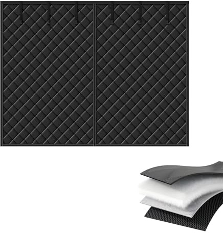 Kit D'isolation pour Porte de Garage - Rideau de Porte Magnétique À Isolation Thermique - Résistant Au Froid et À L'Eau, Coupe-Vent, Couverture D'd'Écran pour Garage en Hiver(Black,244x210cm)