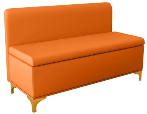 QSNYJPL Besucherstuhl, Wartezimmer Stühle mit Stauraum, PU Wartebank Airport mit Rückenlehne für Büro, Krankenhaus, Flughafen, Bank und Lobby(Orange,100cm/39in)