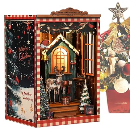Kit Casa Miniatura Per Adulti | Puzzle 3D In Legno Da Costruire Casetta Natalizia | Modello Decorativo da Costruire per Libreria Artigianato,Studio Ufficio Camera Biblioteca