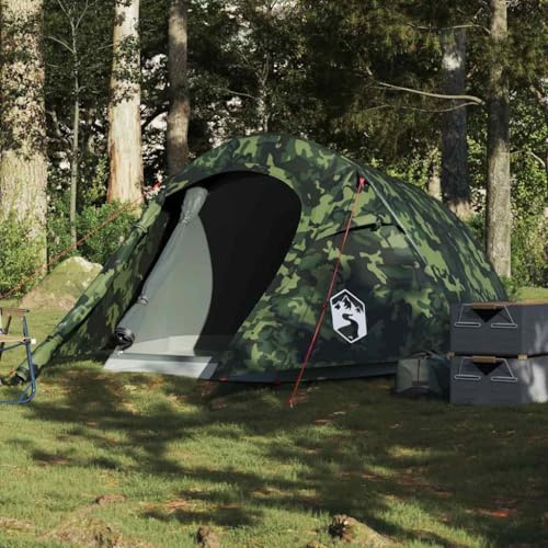 Tente tunnel pour 3 personnes - Camouflage - Étanche - Avec toit anti-pluie - Montage facile - 280 x 194 x 125 cm - Protection extérieure