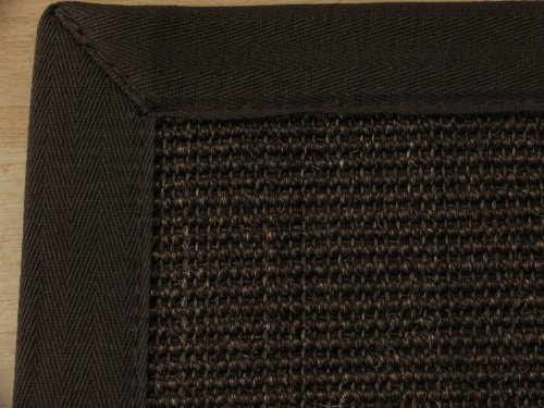 Astra Sisal Teppich Manaus mit Bordüre Farbe dunkel braun Coffee 100% Sisal - 18 Größen, Größe: 200x250 cm