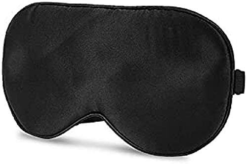 NOVAGO Masque de Sommeil et de Voyage 100% Pure Soie Naturelle (Saine et Propre) Super légère, Ultra-Doux, Confortable et Respirant (Noir)