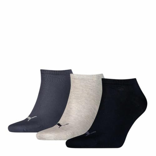 PUMA Unisex - vuxen Strumpor Puma Unisex sneakers enkel 3p, Marinblå / grå/Nightshadow Blue, 35-38 EU