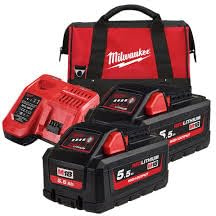 Milwaukee Pack 2 Akkus 5,5 Ah M18 HB5.5 – Ladegerät M12-18