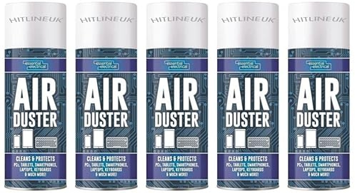 5 x 400ml Compressed Air Duster Spray Can Cleans Protects Laptops Keyboards HLU