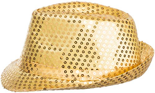 Brandsseller Paljetthatt, glanshatt, glitterhatt, festhatt, utklädnad, karneval, guld