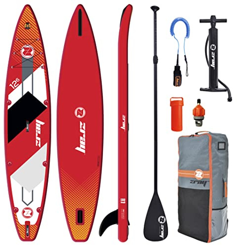 Zray Sup Stand Up Paddle Aufblasbares Rapid 12'6 - PB-ZR1B - Fusion aus doppelschichtigem Dropstitch + Carbon Fiber Stringer - Komplettpaket - Max. 160 kg - 300 L - 381x76x15cm