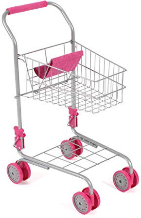Bayer Chic 2000 760-20 Einkaufswagen für Kinder, Supermarktwagen, Kaufladen-Zubehör, 3 - 7 Jahre, pink, 41 x 30 x 58 cm