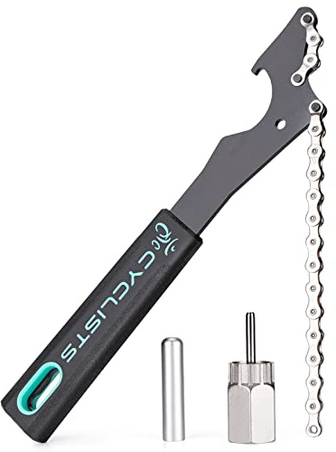 cyclists Bike Cassette Removal Tool Kit-Bicycle Sprocket Removal Tools- Chain Whip & Lockring Tool With 5mm/12mm Guide Pin For SHIMANO HG Freewheel Cassette (CT-F03+CT-F06-12)