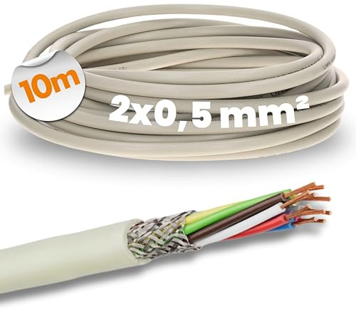 Lapp 0034602 LiYCY Cavo di Controllo Schermato 2 x 0,5 mm², Grigio | Cavo dati in PVC per trasmissione segnali MSR, modellismo e strisce LED, ideale per ambienti umidi e asciutti