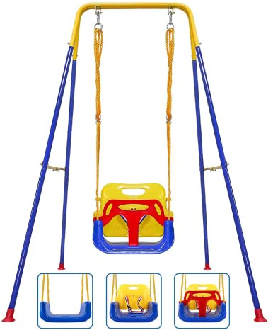 Toddler Swing, 3-in-1 Swing Sets for Backyard, Baby Swing Outdoor/Indoor, Toddler Swing Set Suitable for Children 6 Months and Older