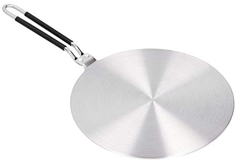 Induction Hob Converter Plate, Stainless Steel Heat Diffuser with Silicone Handle, 24cm Cooktop Adapter Plate for Gas Stove Electric Hob Chef Home Kitchen