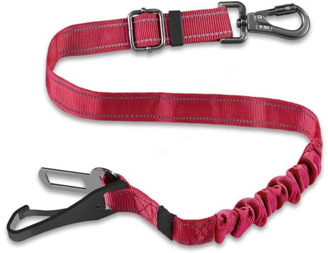 EXTFANS Hunde Sicherheitsgurt für Auto, Hundegurt fürs Auto Sicherheitsgeschirr Einstellbarer, 3 In 1 Hundegurt Auto Rückbank, Nachtsichtbar Anschnallgurt Hund Auto, Hundeanschnaller fürs Auto