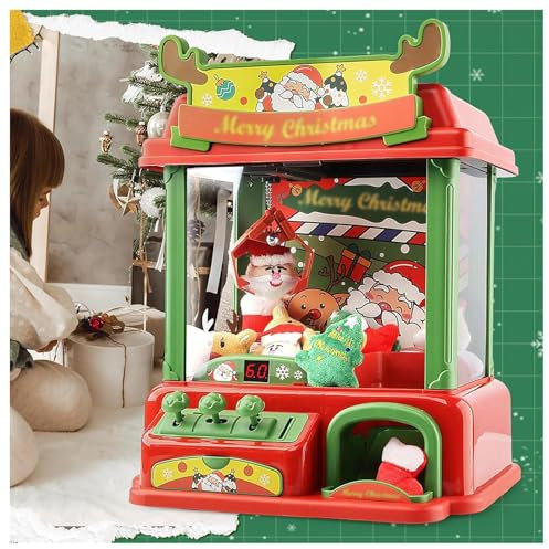 HAZARA Machine Attrape Bonbon ， Candy Grabber avec Musique et Lumières,2 Poupées Panda,20 Peluches,20 Gashapons ， Machine a Bonbon avec Pince pour Garçons Filles Âge 5-8-10-13,B