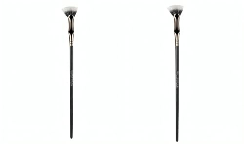 Mascara Fan Brush - 2 pinceles de fibra sintética para sombra de ojos para pestañas, mango ergonómico, cepillo para delineador de ojos, herramienta multifuncional para pestañas, brochas profesionales