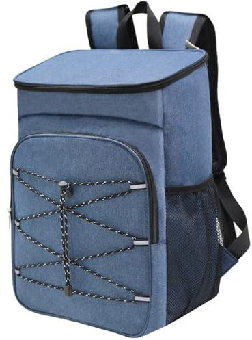 LYZXYZAI Kühlrucksack Tragbar Kühltasche Thermorucksack Leichtgewicht Strand Camping Picknick Thermorucksack Kühlbox Kühltasche Lunch Rucksack,Blau,29 * 19 * 42CM