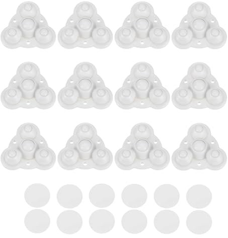 QUARKZMAN 12Pcs Mini Roulettes autocollantes, 2,48 x 2,48 Roulettes Pivotantes à 360° pour Petits Appareils de Rangement Poubelle - Perles en Nylon (Blanc)