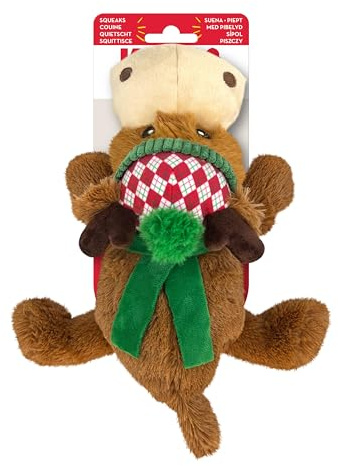 Kong Weihnachts-Feiertags-Cozie Rentier - Weiches Plüsch-Kuschel-Hundespielzeug für den Innenbereich - Größe M