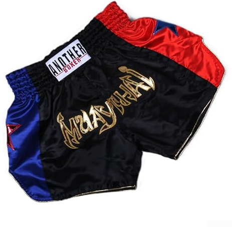 Oniissy Short de fitness, Muay Thai, Anotherboxer, unisexe, short de boxe thaïlandaise, respirant, MMA, kickboxing, combat, entraînement de gym pour hommes et femmes, équipement (L noir)