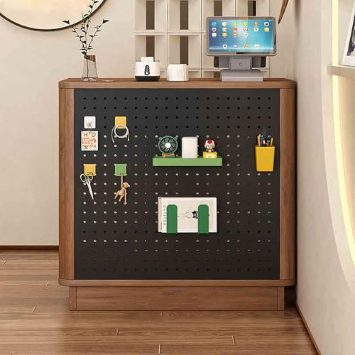 Rezeptionstheken,Bürotheke Rezeption Tisch,Empfangstheke,mit Abschließbaren Schubladen und Schränken,Shop Counter,für Bekleidungsgeschäft Kassierer Convenience Store Bar Counter.(Nero,80x40x88cm)
