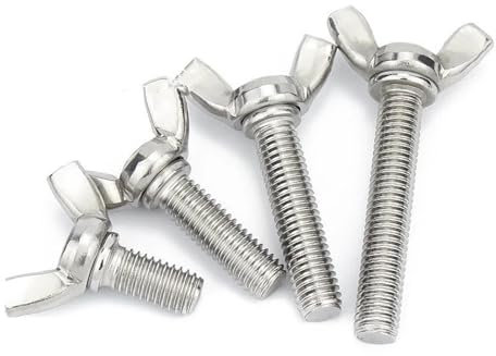 KSeSii 1-5pcs Bulloni ad Alette Vite a Farfalla in Acciaio Inossidabile 304 M3 M4 M5 M6 M8 M10 Viti ad Alette con Testa ad Ala DIN316(18mm,M6(5pcs))