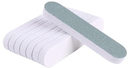 LZZYFPX Lot de 20 Limes à Ongles Professionnelles 1000/4000, 9 x 2 cm, Bloc de ponçage, éponge, Lime à Paillettes Verte et Blanche, polissoir Double Face