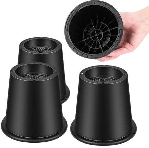 Uping 4St Möbelerhöher Betterhöhung Möbelerhöhung Tischerhöher Elefantenfuß Bed Riser (10cm Höhe schwarz)