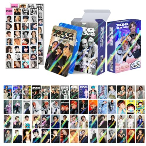 124PCS Kpop Big-bang Car-ds,Big-bang Picture Car-ds,Big-bang Car-ds,Bigbang New Album Cards Set,Bigbang Card Postcard Birthday Gift Cards for Fans