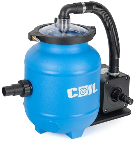 COIL Pompa filtro, pompa filtro a sabbia, impianto di filtraggio per piscina, sfere filtranti, collettore di collegamento 32/38 mm (pompa – 4000 l/h, 100 W)