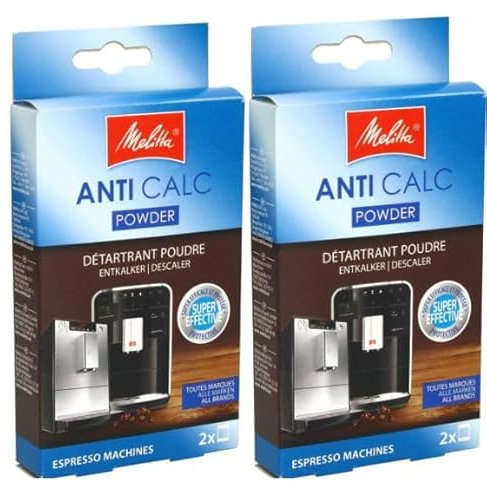 DUJULE 2er Set passend für Melitta 178582 Entkalker Kaffeevollautomaten Anti Calc Espresso 2 Pulver Beutel je 40g (2x 40g), Verpackung kann variieren