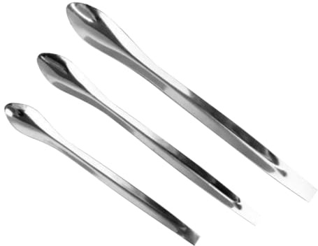 Gogogmee 3 Espátulas de Maquillaje de Acero Inoxidable para Mujer Mango Cómodo y Diseño para Muestreo de Productos Cosméticos Faciales en Color Plata