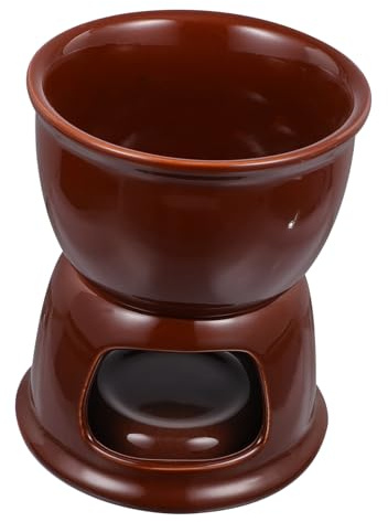 MOTHNUR Olla Cerámica para Fondue con Vela Resistente Altas Temperaturas para Derretir Queso y Chocolate Casa para Cocina y Fiestas