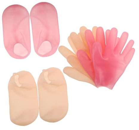 VICASKY Feuchtigkeitsspendende Fuß und Handmaske mit Elastischen Silikonsocken und Handschuhen zur Sanften Hornhautentfernung Tiefenwirksamen Pflege für Trockene Rissige Haut bei Männern