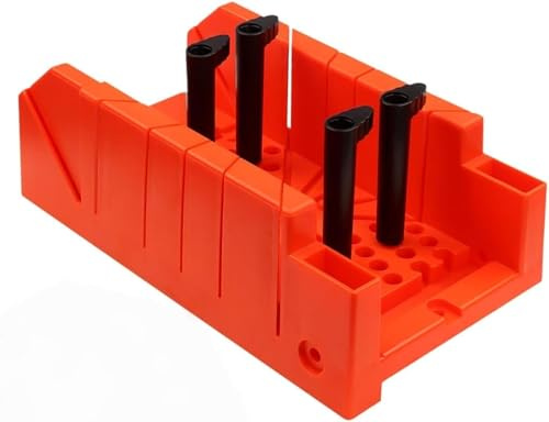 Boite a Onglet pour Plinthe, Scie a Onglet Manuelle, avec Guide de Sciage pour des Coupes à 90°/45°/22,5°, Les Degrés Sont Clairement Marqués, Adaptée pour la Coupe du Bois