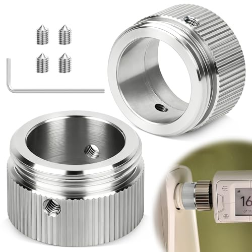 Nuyoah Heizkörperthermostat Adapter Heizkörperventil Thermostatkopf M30x1.5 mit Innen Ø22mm 2Stk Edelstahl Heizungsventil Adapter für Danfoss Ra, Rav, Ravl-ventil, Heizkörper Zubehör