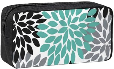 AYYQWE Trousse à crayons spacieuse avec impression de fleurs de dahlia - Grande capacité - Pour bureau, voyage
