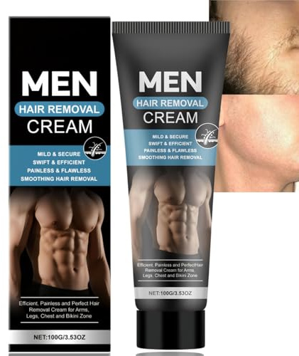 Mens Hair Removal Cream for Genital Area,Intimate & Pubic Hair Remover Cream for Men,Depilatory Cream,Painless Intimate Hair Removal,Pubic Remover for Smooth Skin,Sensitive Formula for All Skin Types