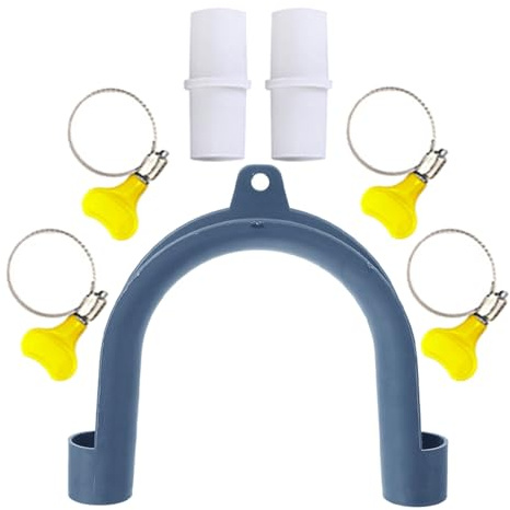 VOSAREA Washer Drain Hose Hook Set with U-Shaped Plastic Clamp and Adapter for Smooth Drainage in Laundry Room, Wide Application Washer Dryer Drain Pipe Support