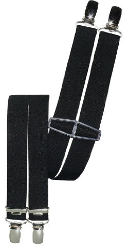 Harrys-Collection Herren Hosenträger Hosenhalter 4 Clips 25mm, schwarz | elastische Hosenhalter für Männer, extra starke Clips, stufenlos verstellbar, bequeme H-Form, Qualität aus Deutschland