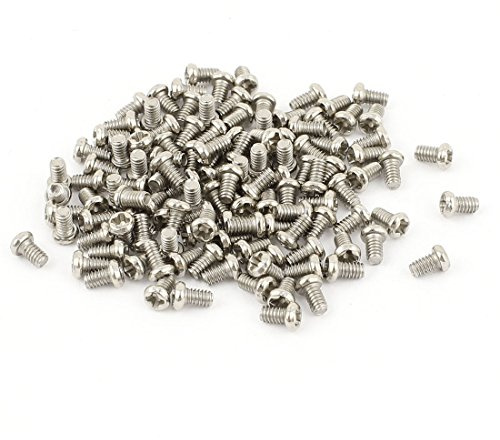 sourcing map Tornillo de cabeza cruzada M2 x 3mm Tornillos de cabeza plana 100pcs