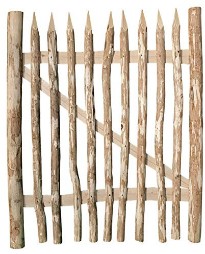 Zauntor Haselnuss Breite 100 cm x Höhe 100 cm - hochwertiges Gartentor für Staketenzäune - stabiles und witterungsbeständiges Holztor in 7 Größen