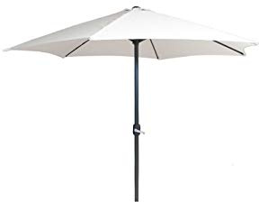 Gerimport Sombrilla Blanca 3m Tubo Aluminio 48mm