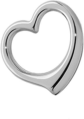 NKlaus Kettenanhänger Herz 925 Sterlingsilber rhodiniert 16,7x16mm 1 Stück | Hohle Ausführung; Stärke 2,2–3,5mm; Gewicht 0,65g