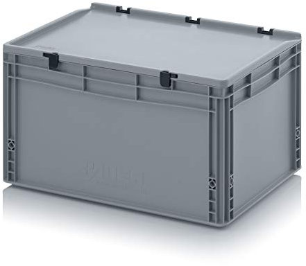 Auer Packaging Eurobox 60 x 40 x 33,5 cm con coperchio a cerniera – Scatola impilabile