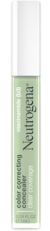 Neutrogena Clear Coverage Color Correcting Lightweight Face Concealer Makeup with Niacinamide & Green Pigment to Help Reduce Redness, 0.24 Fl Oz