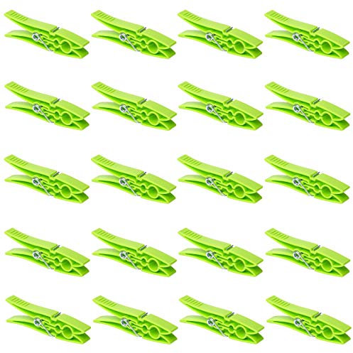 20 pinzas de plástico para tender calcetines, toallas, color verde