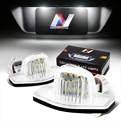 NUVISION LIGHTING Pair of LED License Plate Lights Compatible with 12-15 Civic / 07-16 CR-V / 10-15 Accord Crosstour / 09-11 Element, 34102SLNA01 34101S60013, NVL-LPL-001