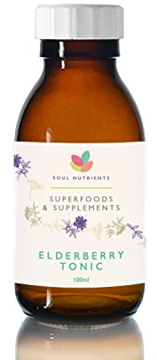Elderberry Syrup Tonic, Vitamin C, Zinc, Immune Support Supplement Liquid, Syrup, 100 ml (Pack of 1)