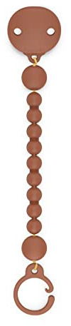 Suavinex, Clip per ciucci in Silicone, Portaciuccio Monopezzo con Catena in Silicone, +0 Mesi, Color Essence, Orange Sunset