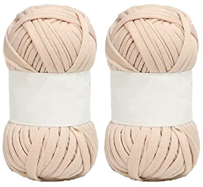 Tshirt Yarn, Trapilho À Crocheter, 5 Pièces 1,2 Pouces de Large Fil de Tapis Spaghetti de Couleur Vive Doux pour la Peau Fil Crochet Fil Pour Crochet pour sacs, couverture au crochet